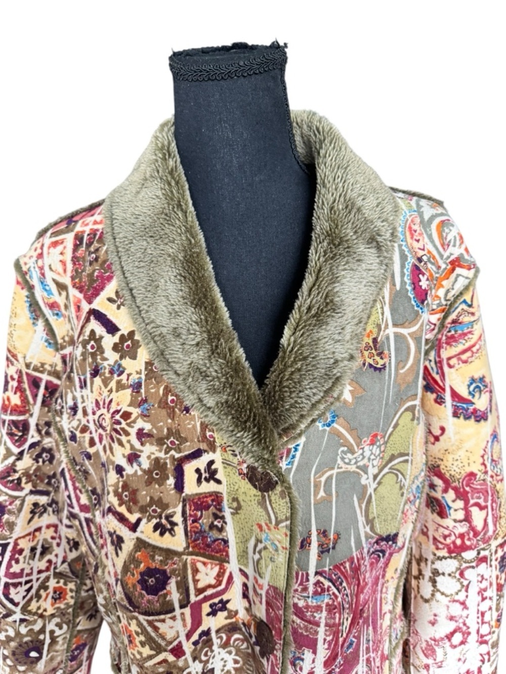Y2K Indie Sleaze Patchwork Jacket Boho Fairy Grunge Festival Vibes - Picture 3 of 9